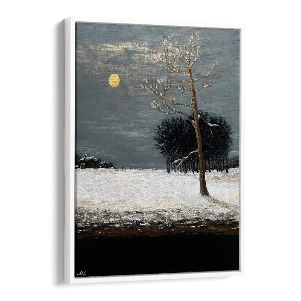 ON THE OUTSKIRTS OF A SNOWY EVENING FOREST