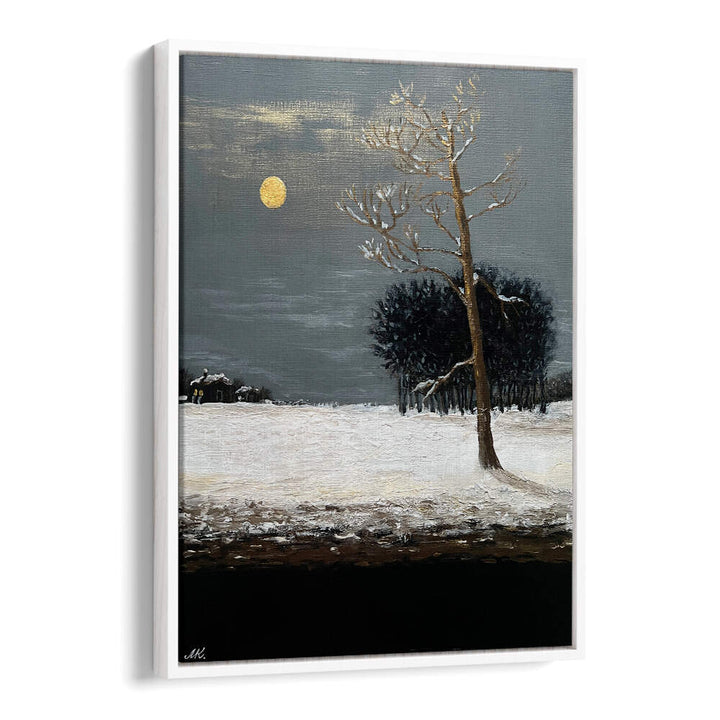 ON THE OUTSKIRTS OF A SNOWY EVENING FOREST