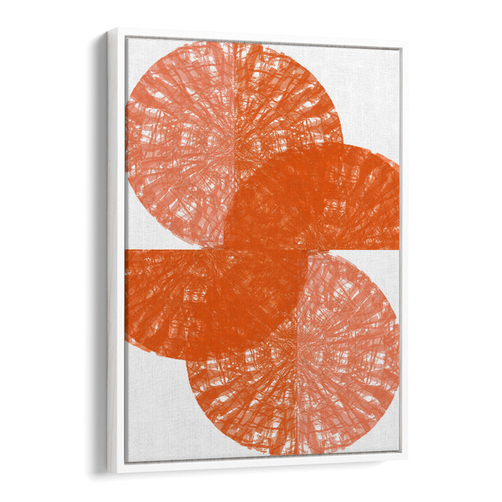 Vibrant ORANGE CIRCLE FANS I, ABSTRACT PAINTINGS, adding modern flair and color to any space. Perfect for home or business.