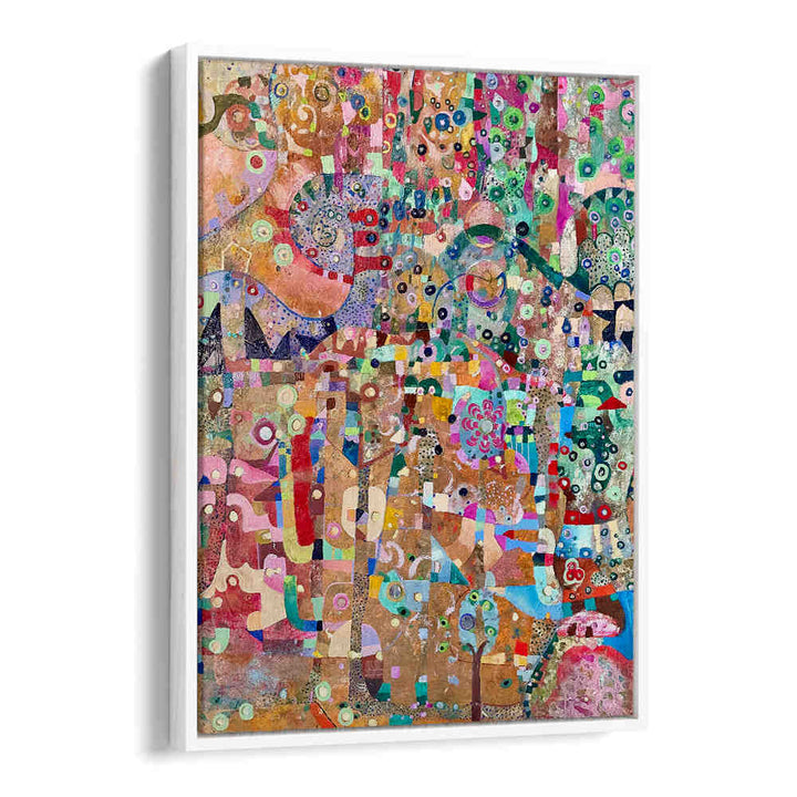 ORANGE SWIRL , ABSTRACT PAINTINGS by White Floater: vibrant orange swirls, layered texture and fluid motion on contemporary canvas