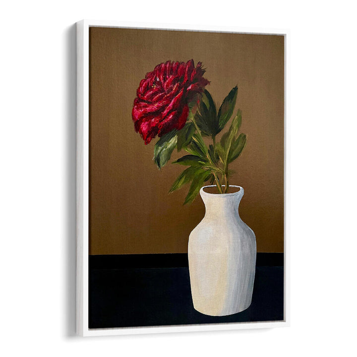 PEONY IN A WHITE VASE
