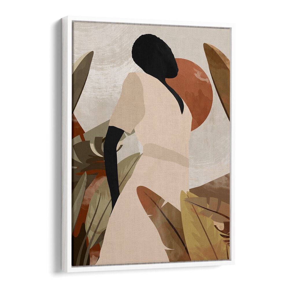 Vibrant TROPICAL GIRL, BOHO ART PAINTINGS showcase abstract art for a stylish bohemian living space.