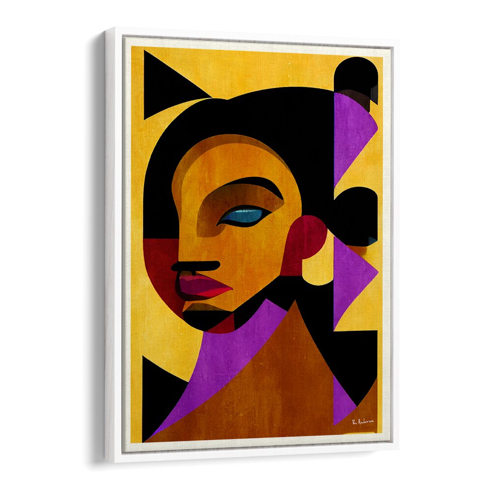 Colorful portrait representing "THE GIRL FROM IPANEMA, PORTRAITS," showcasing expressive figurative art elegance.