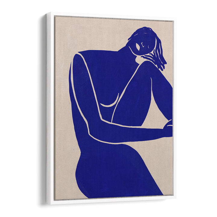 MINIMALIST BLUE SILHOUETTE FIGURE , PORTRAITS & FIGURATIVE ILLUSTRATIONS