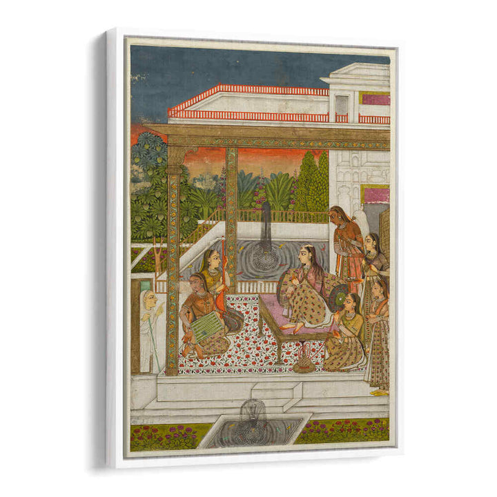 GARDEN COURT OF GENTLE CONVERSATIONS , INDIAN ART PAINTINGS