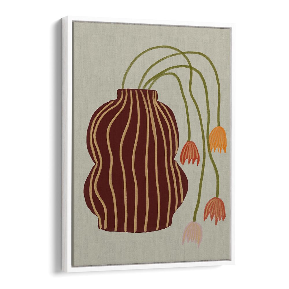 STRIPED VASE DROOPING FLOWERS