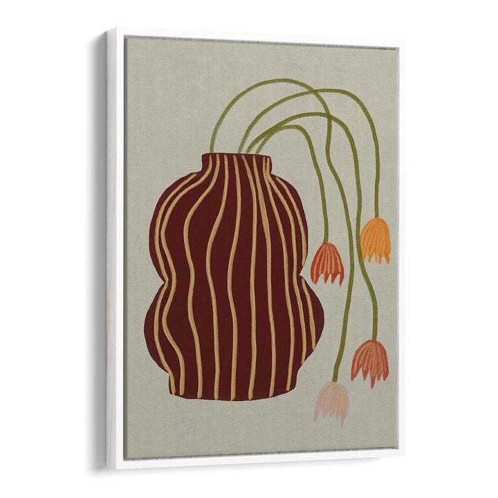 STRIPED VASE DROOPING FLOWERS