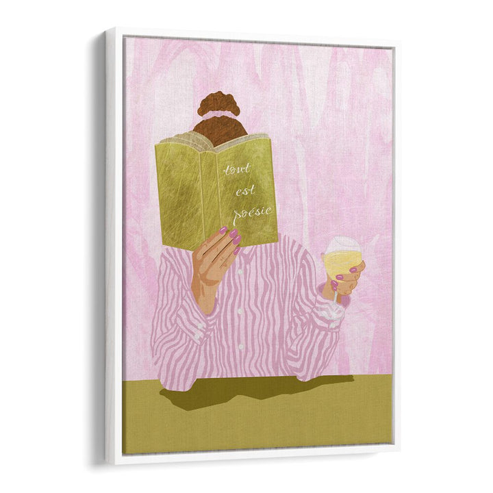 Elegant TOUT EST POESIE, FASHION POSTERS featuring a woman reading, perfect for modern home decor.