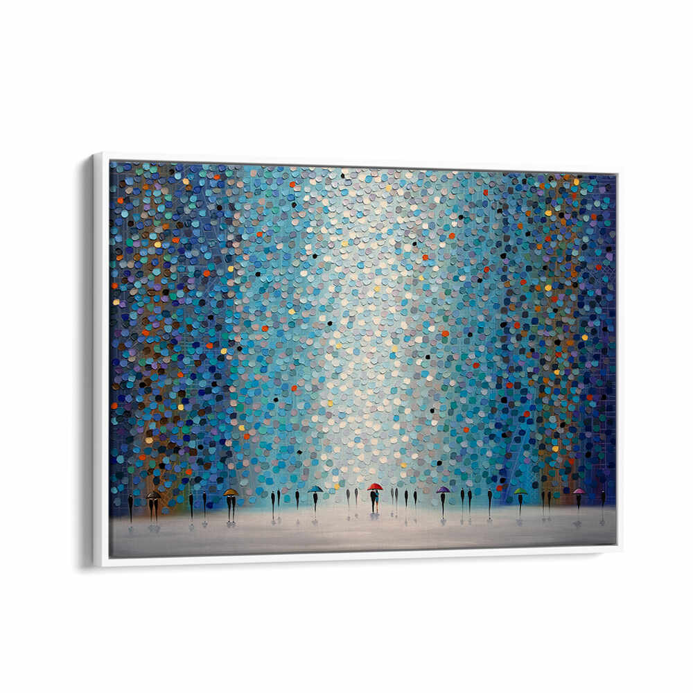 UMBRELLAS AT NIGHT , MODERN IMPRESSIONISM PAINTINGS