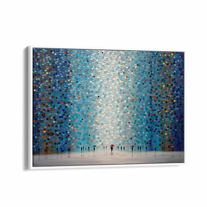 UMBRELLAS AT NIGHT , MODERN IMPRESSIONISM PAINTINGS