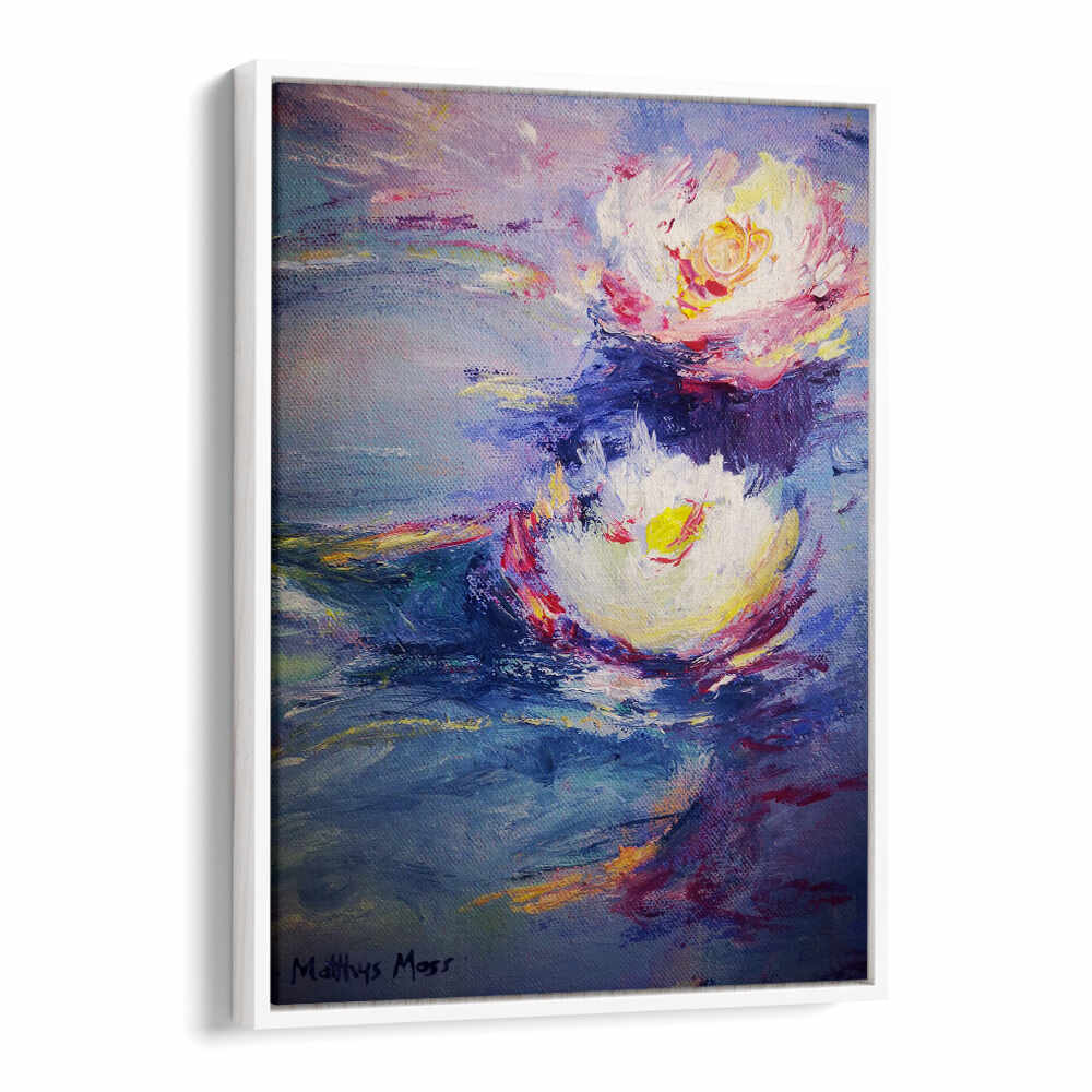 WATER LILIES , FLORAL FLOWER PAINTINGS