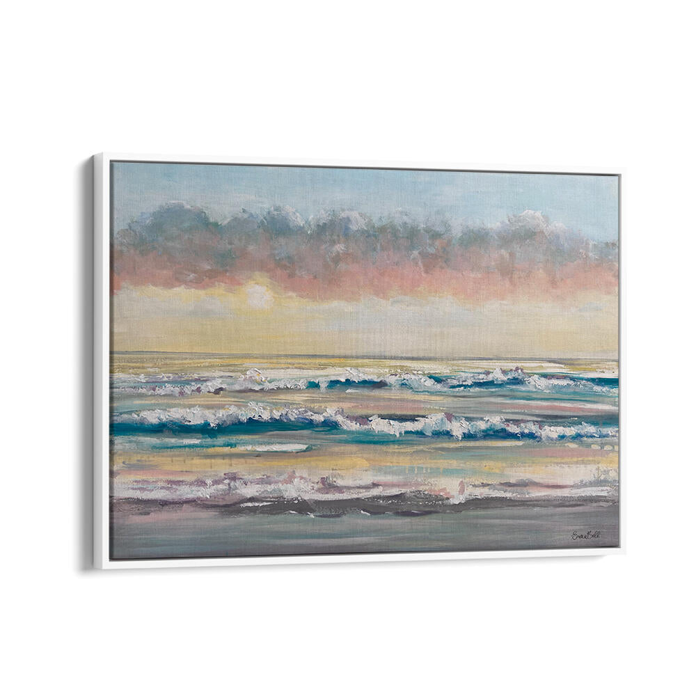 Serene WAVES AT DAWN, BEACH PAINTINGS, perfect for enhancing coastal living and beach cottage decor in your home.