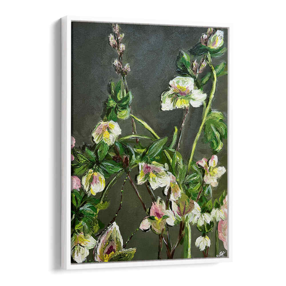 WHITE AND PINK FLORAL PAINTING