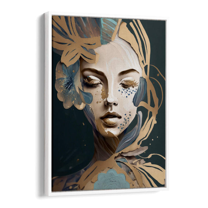 WOMAN FACE PORTRAIT WITH FLORAL ELEMENTS II , PORTRAITS & FIGURATIVE ILLUSTRATIONS