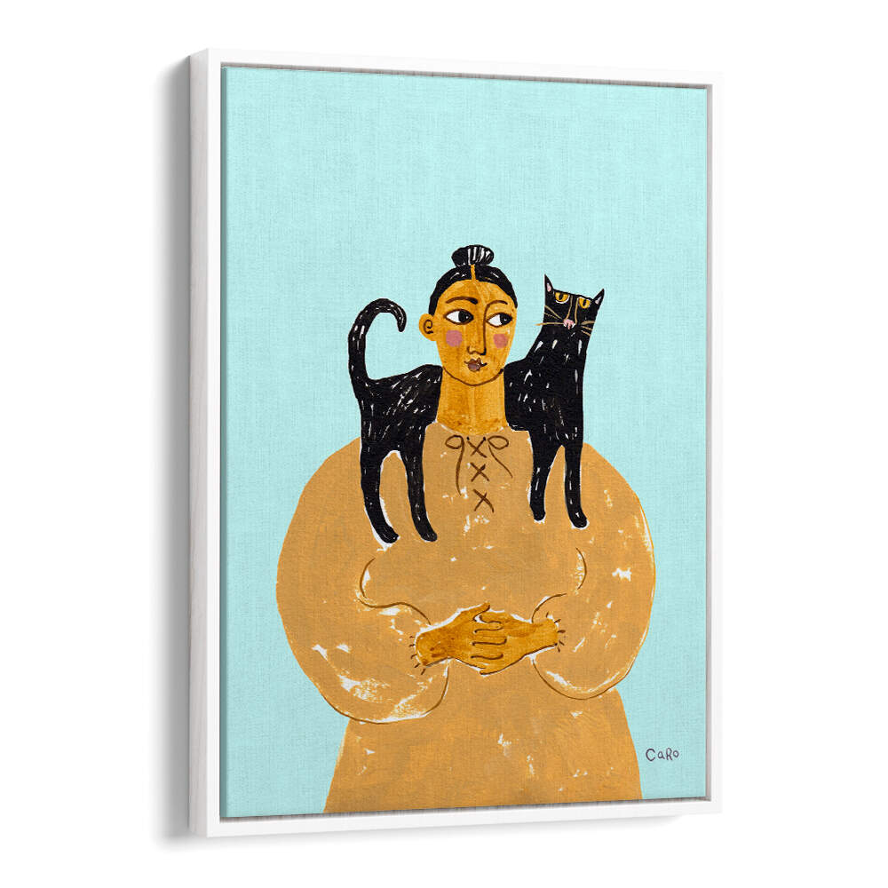 WOMAN WITH CAT , PORTRAITS & FIGURATIVE ILLUSTRATIONS