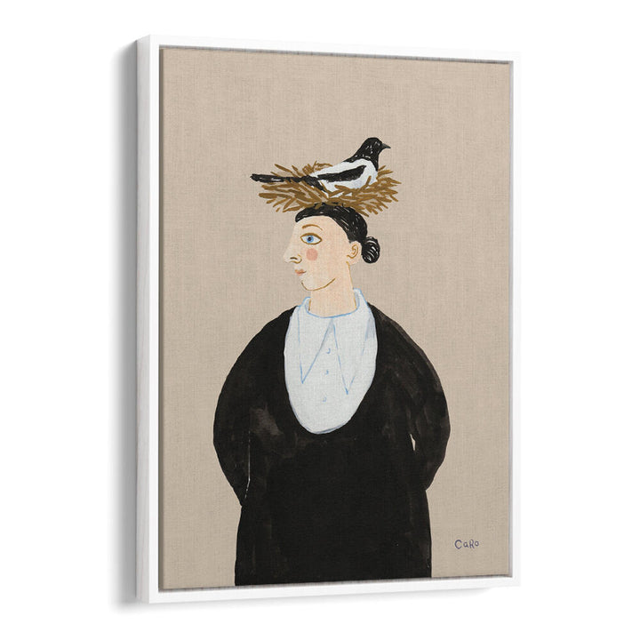 WOMAN WITH MAGPIE , PORTRAITS & FIGURATIVE ILLUSTRATIONS