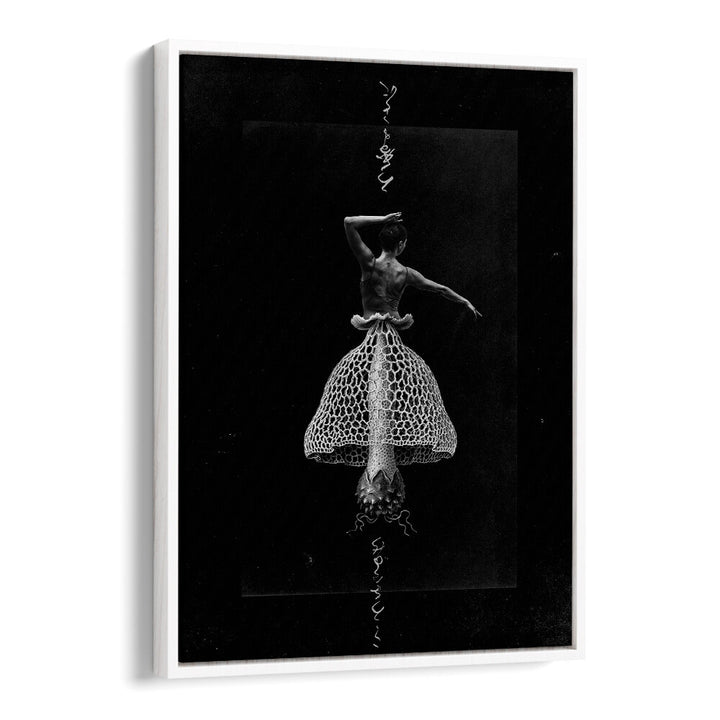 Surreal art print "DANCE WITH ME" features a dancer in a unique, intricate dress, perfect for any art lover.