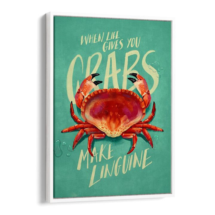 Whimsical "WHEN LIFE GIVES YOU CRABS , BAR" art featuring a playful crab, perfect for beach-themed decor.