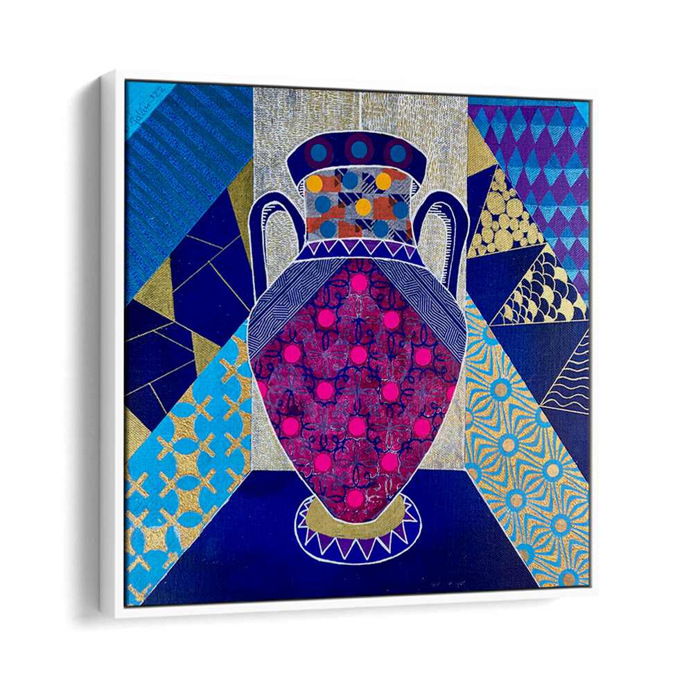 Colorful Eclectic Vase showcased in vibrant Pop Art paintings, a perfect centerpiece for any stylish space.