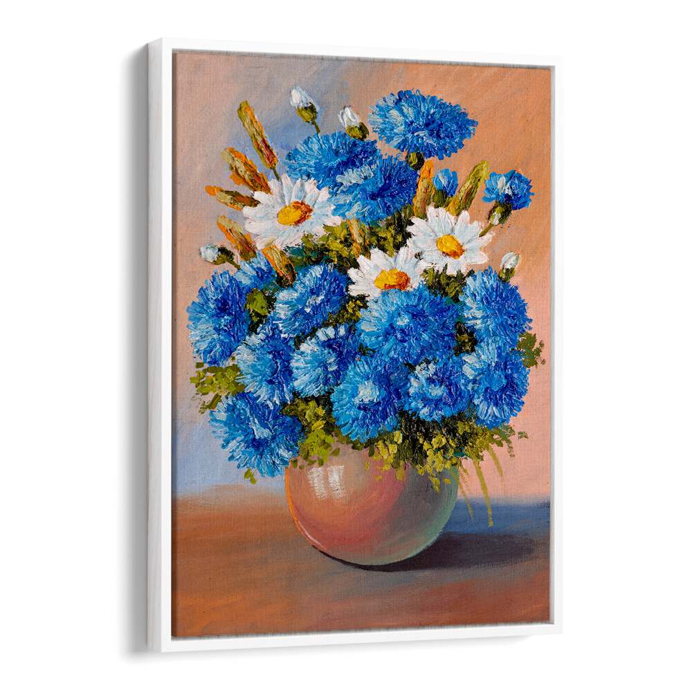 BLUE AND WHITE PETALS, VINTAGE EUROPEAN PAINTINGS