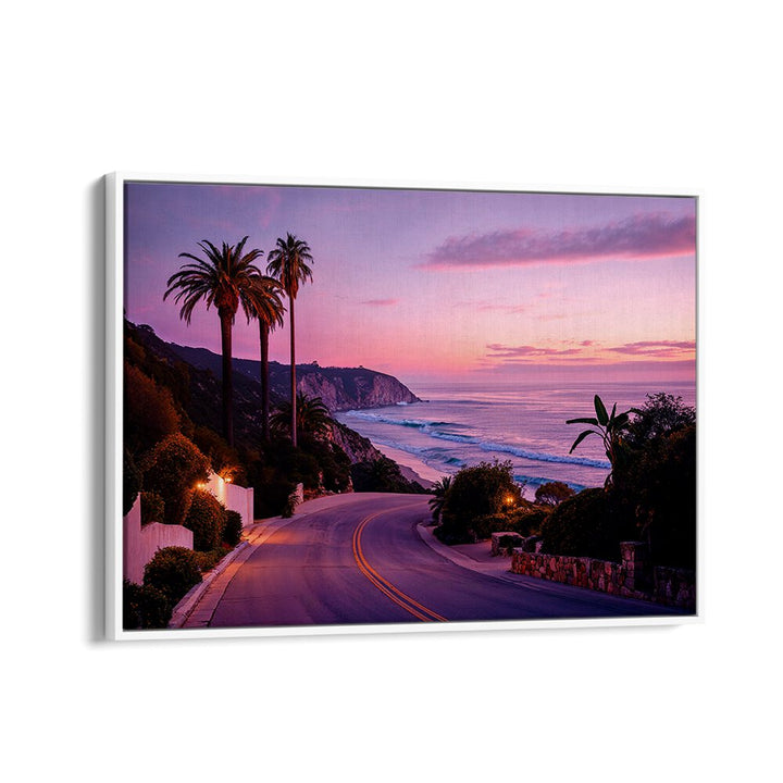 Vibrant L.A BEACH ROAD, BEACH PAINTINGS depicting a stunning coastal view by Philippe Hugonnard. Perfect for beach lovers!