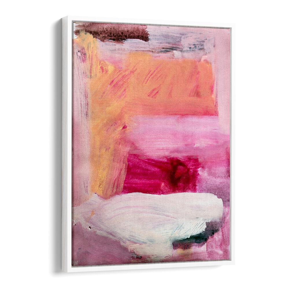 Colorful CREAM FILLING, ABSTRACT PAINTINGS featuring vibrant pink and orange hues, perfect for modern decor.