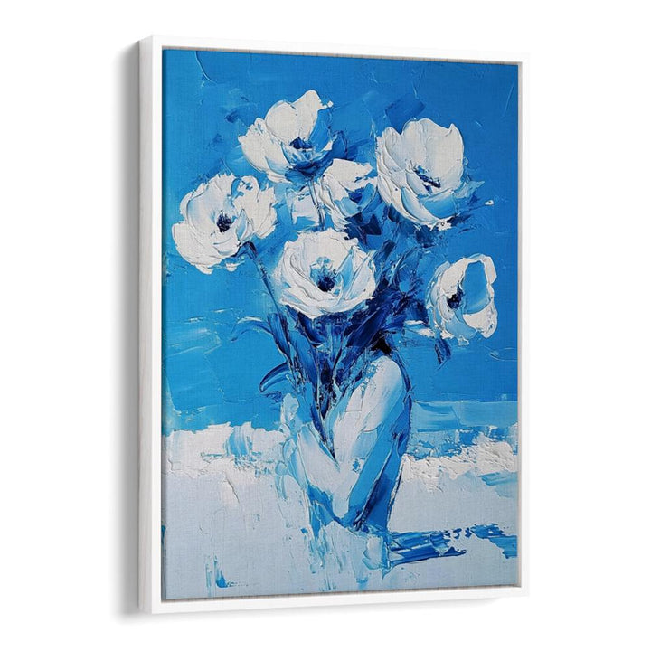 Stunning BLUE FLOWERS in a vibrant blue vase, perfect for elevating home decor and creating a serene oasis.