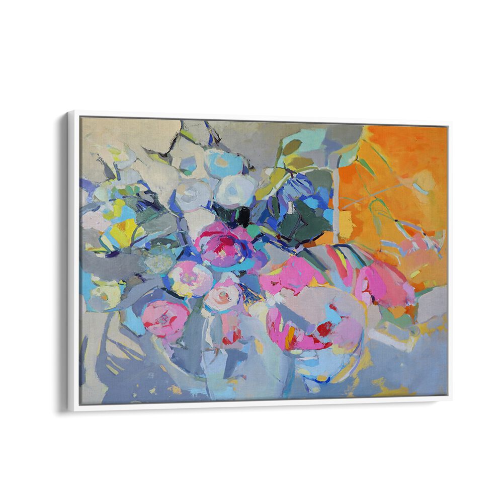 Vibrant GLASS AND ROSES, ABSTRACT PAINTINGS artwork showcasing flowers in a stunning, elegant design for your decor.