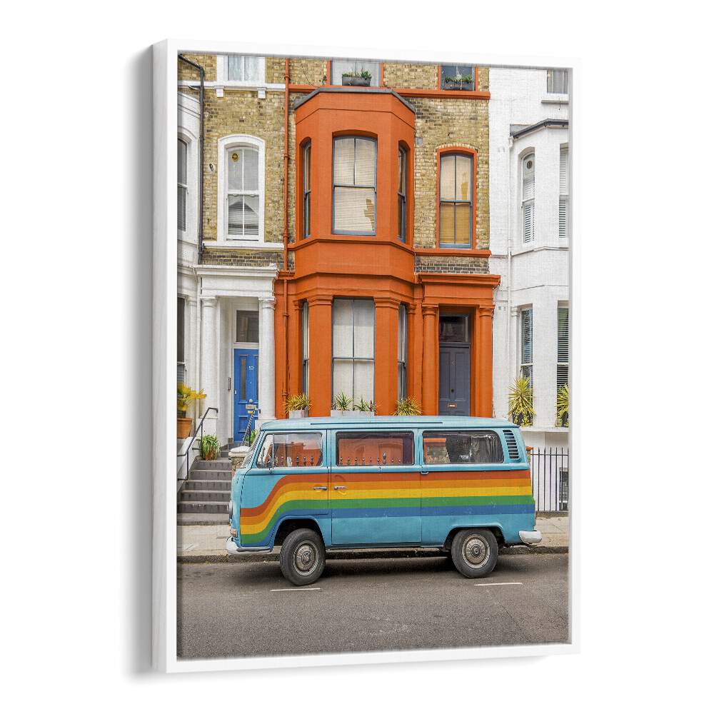 RETRO RAINBOW VAN BY GABOR ESTEFAN, STREET PHOTOGRAPHY ART PRINTS