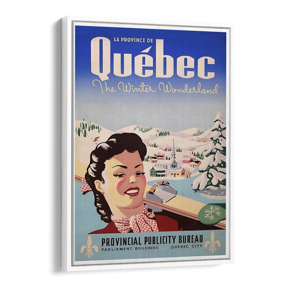 Decorate your space with QUEBEC I, VINTAGE TRAVEL POSTERS featuring stunning winter landscapes and rich history.