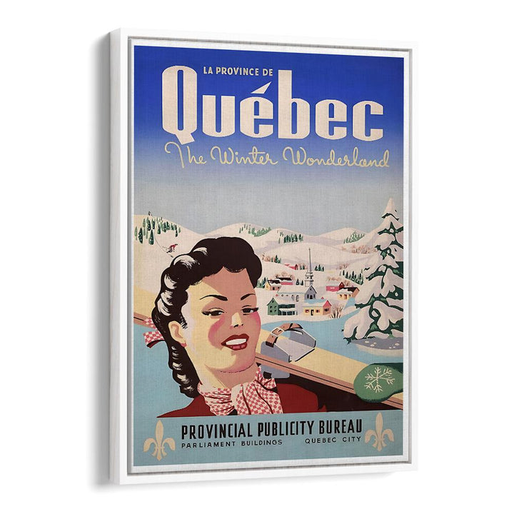 Decorate your space with QUEBEC I, VINTAGE TRAVEL POSTERS featuring stunning winter landscapes and rich history.