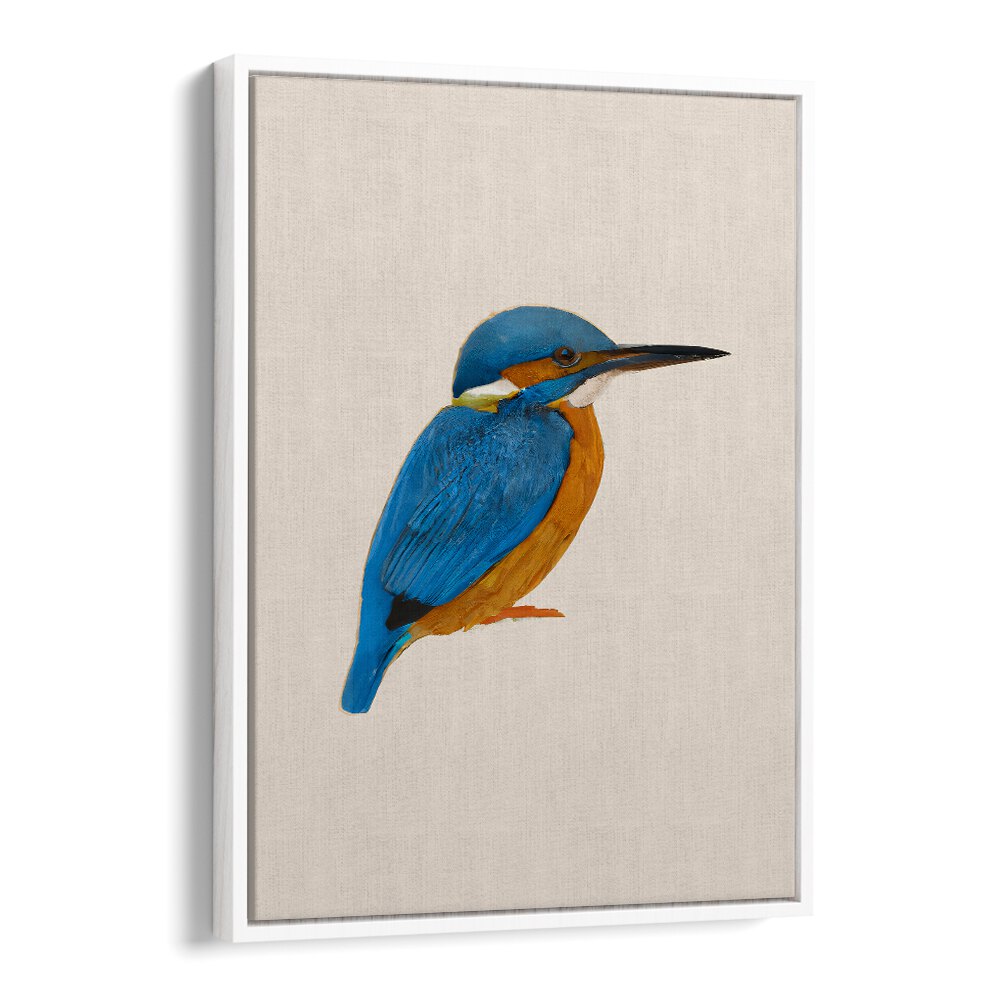 RAINFOREST REBEL , ANIMAL PAINTINGS vibrant kingfisher bird artwork on canvas by Whitefloater for jungle-inspired decor