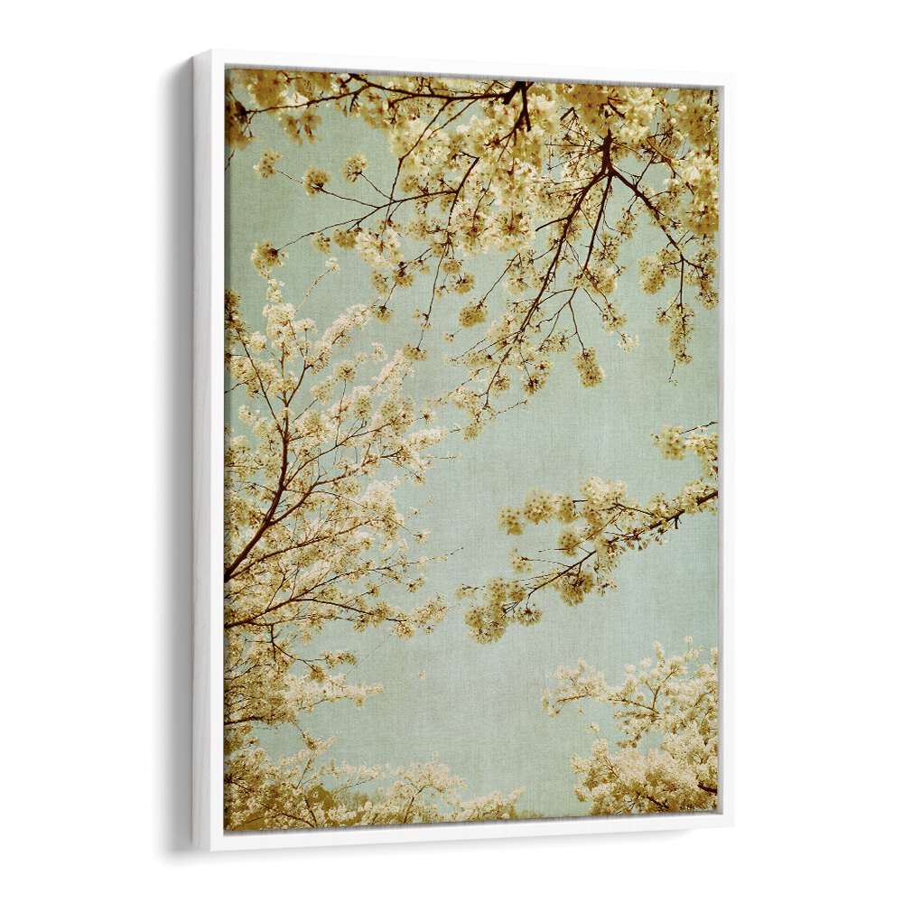 Delicate cherry blossoms adorn the VINTAGE SKY, FLORAL FLOWER PAINTINGS, perfect for transforming your home.