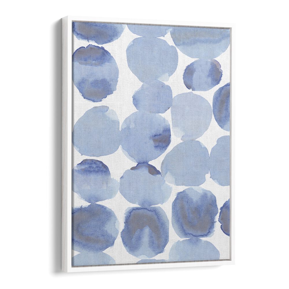 Rich blue and violet circles in the BLUE VIOLET GRIS WATERCOLOUR I, ABSTRACT PAINTINGS bring elegance to any space.