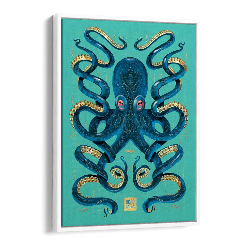 Vibrant OCTOPUS BLUE GOLD, BEACH PAINTINGS enhance your decor with elegance and style, perfect for any space.