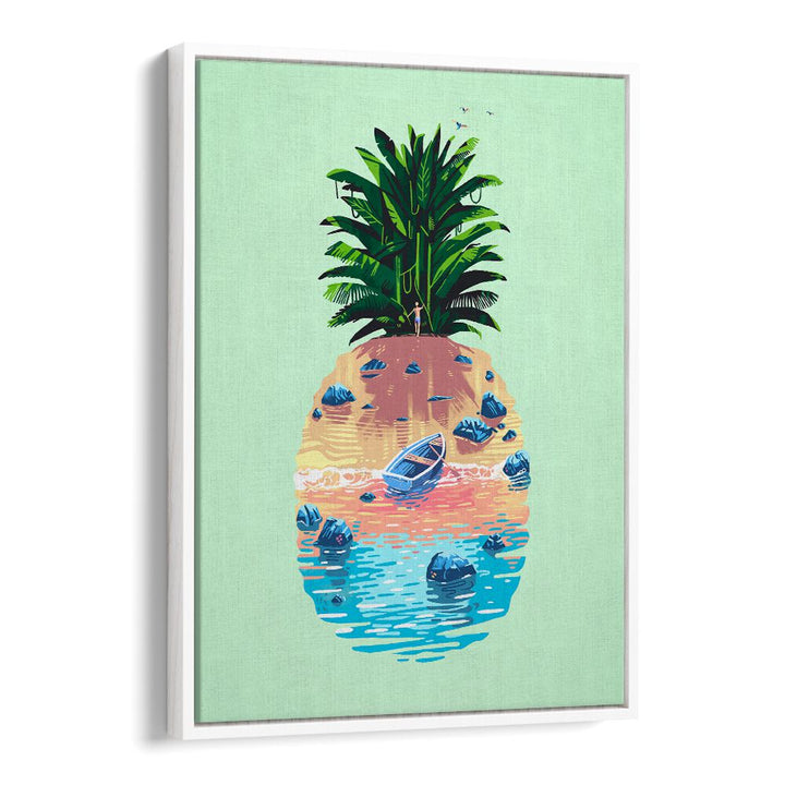 Vibrant PINEAPPLE ISLAND, BEACH PAINTINGS showcasing tropical vibes and serene waters for your decor.
