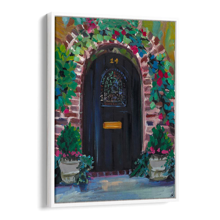 Elegant BLACK DOOR, FLORAL FLOWER PAINTINGS enhance any space with bold colors and contemporary artistry.