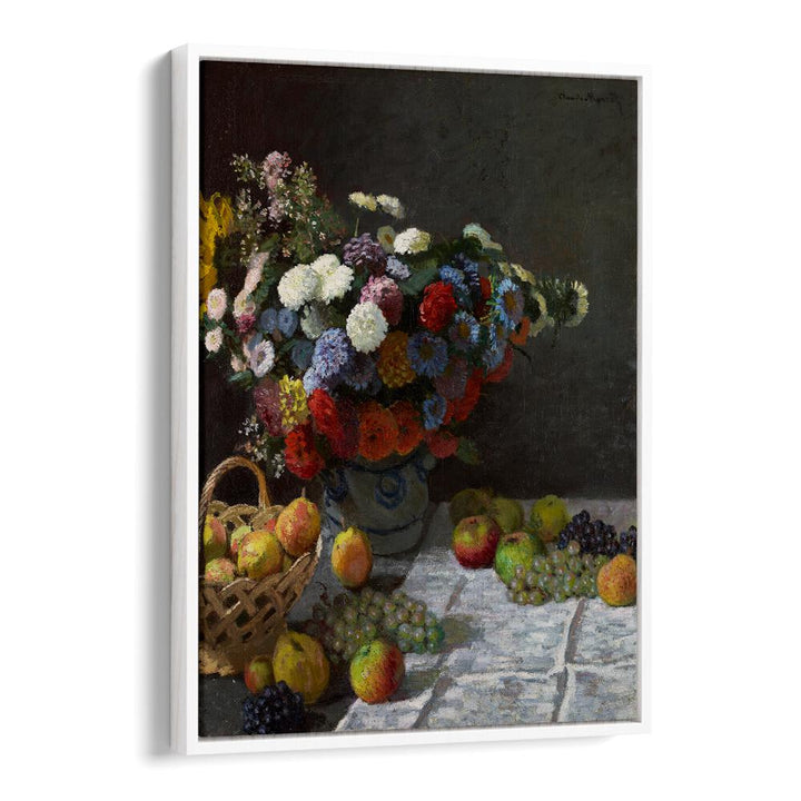 STILL LIFE WITH FLOWERS AND FRUIT (1869)  , VINTAGE PAINTINGS