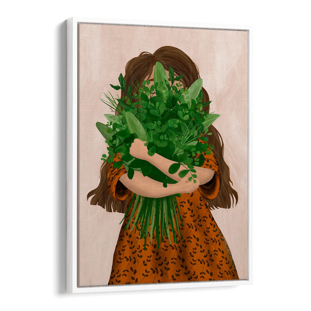 Whimsical GIRL WITH POSY, KIDS ROOM PAINTINGS, perfect for adding charm to any children's space.