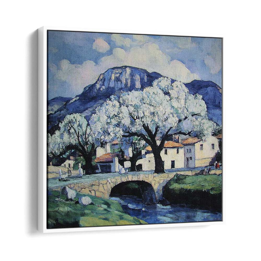 Enhance your decor with the BRIDGE OVER A STREAM, a stunning piece that captures serene landscapes beautifully.