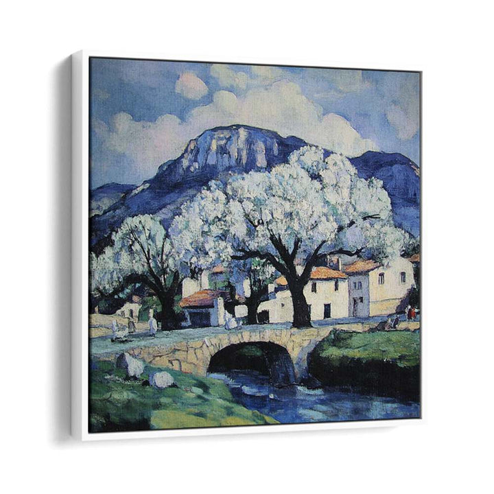 Enhance your decor with the BRIDGE OVER A STREAM, a stunning piece that captures serene landscapes beautifully.
