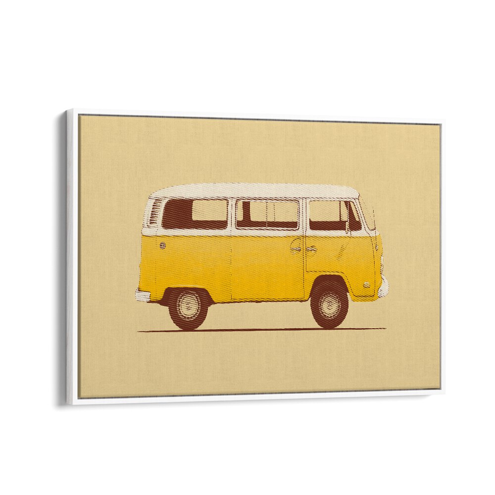 YELLOW VAN BY FLORENT BODART, AUTOMOTIVE ART PRINTS