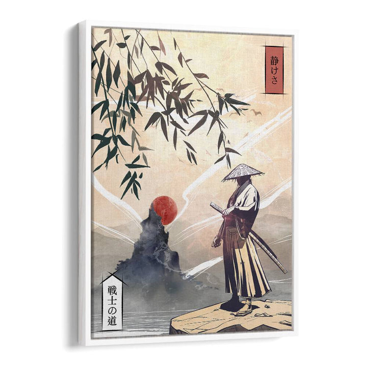 Elegant KODOKU, JAPANESE PAINTINGS featuring a serene warrior by the water, perfect for enhancing your space.