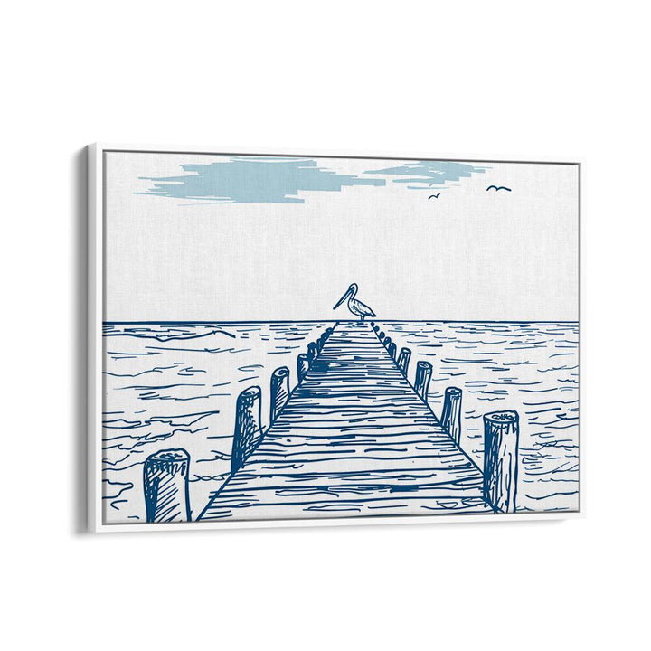 Elegant PELICAN PIER, BEACH PAINTINGS enhance your space with a serene coastal vibe and inviting ambiance.