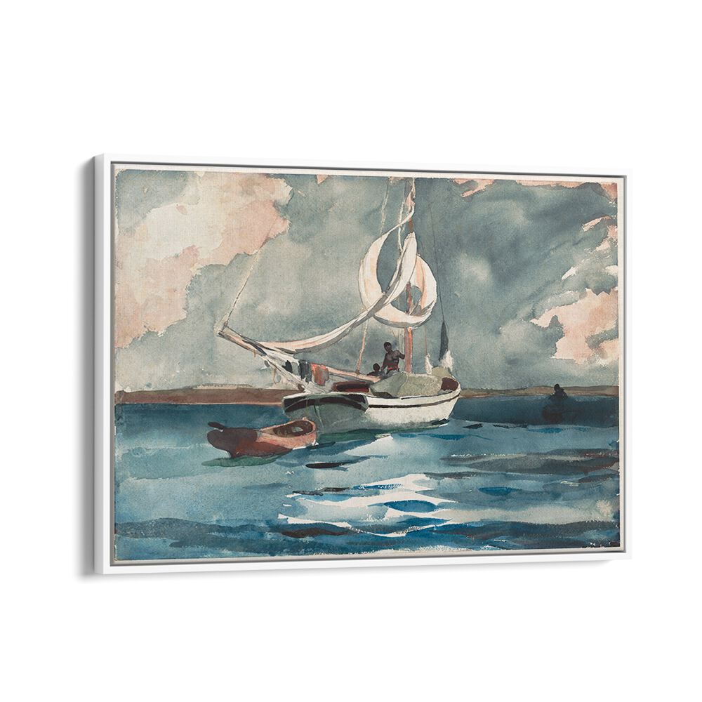 SLOOP, NASSAU  ,  VINTAGE PAINTINGS