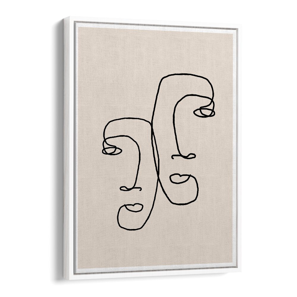 Minimalist I LOOK OVER AT YOU, LINE ART PAINTINGS showcasing elegant human connections to enhance your living space.