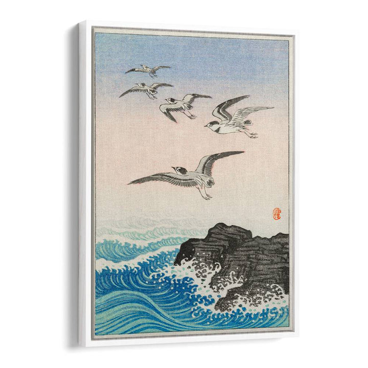 FIVE SEAGULLS ABOVE THE SEA (1900 - 1945)  , JAPANESE PAINTINGS , JAPANESE ART PRINTS