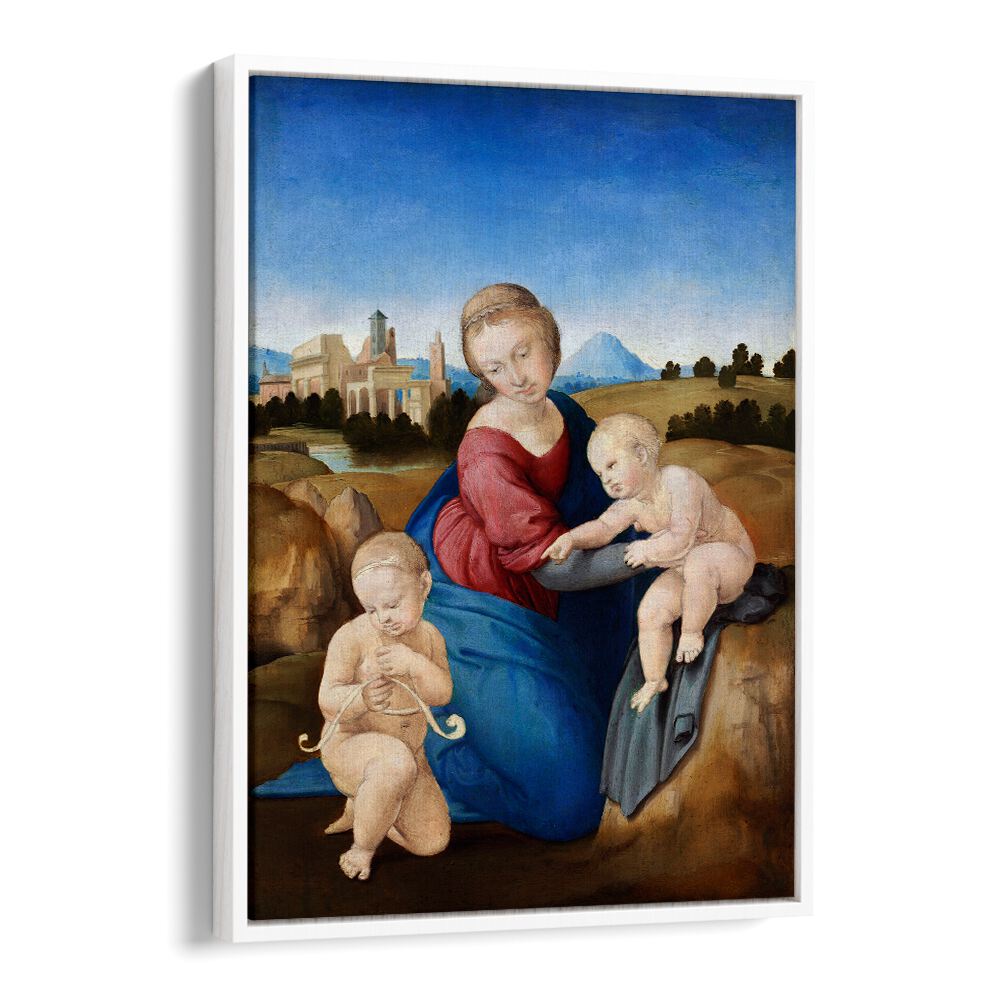 MADONNA AND CHILD WITH THE INFANT SAINT JOHN (1508) BY RAPHAEL RAFFAELLO , VINTAGE PAINTINGS