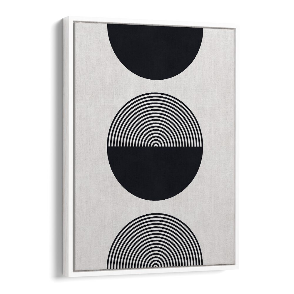 Elegant SHAPES XI, GEOMETRIC ART PRINTS showcasing black and white circles, perfect for modern decor.