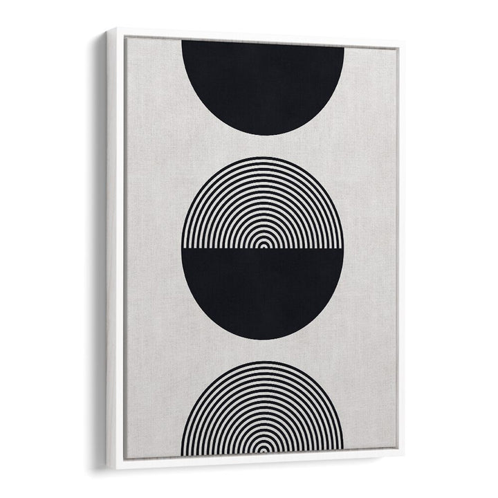 Elegant SHAPES XI, GEOMETRIC ART PRINTS showcasing black and white circles, perfect for modern decor.